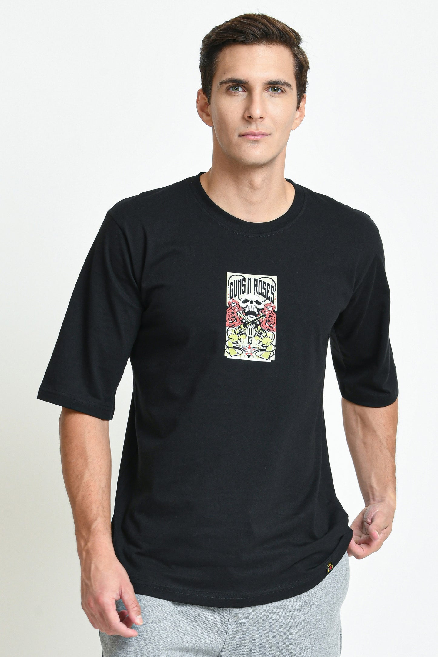 GUNS AND ROSES PRINTED OVERSIZED T-SHIRT