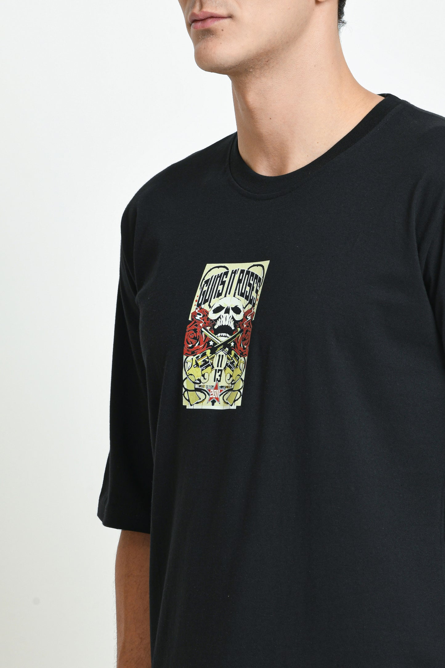 GUNS AND ROSES PRINTED OVERSIZED T-SHIRT