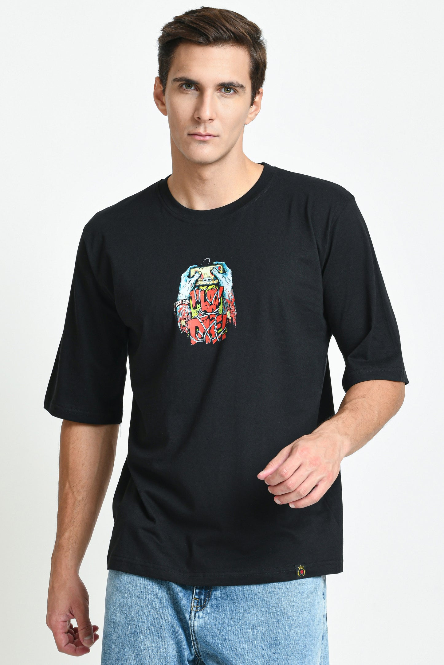 GAME TIME PRINTED OVERSIZED T-SHIRT