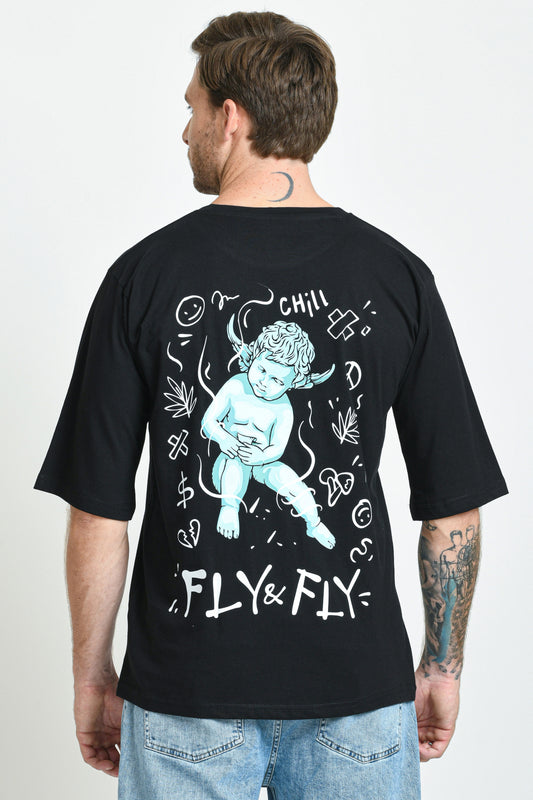 FLY PRINTED OVERSIZED T-SHIRT