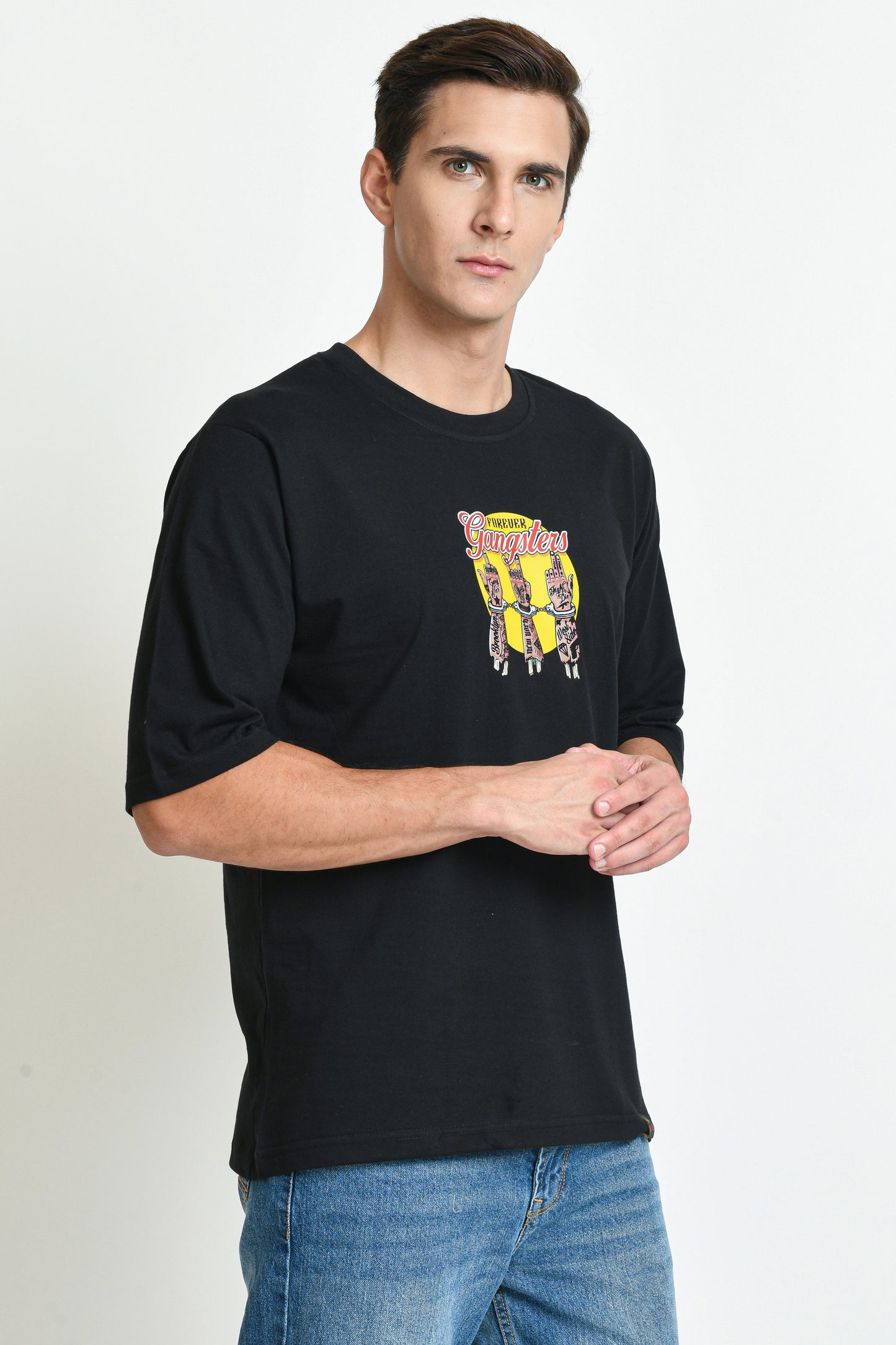 GANGSTER PRINTED OVERSIZED T-SHIRT